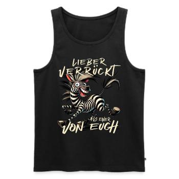 Zèbre fou Mieux fou qu’un de euc - Débardeur bio Premium Homme - noir - Devant - Michal (187cm)