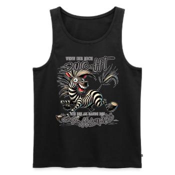 Verrücktes Zebra Wenn ihr mich sucht Wahnsinn - Männer Premium Bio Tank Top - Schwarz - Vorne - AI Model Male 178 light (178cm)