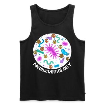 Miaoucrobiologie - Débardeur bio Premium Homme - noir - Devant - AI Model Male 178 light (178cm)