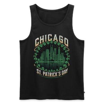 Chicago St Patrick's Day - Men's Premium Organic Tank Top - black - Front - Michal (187cm)