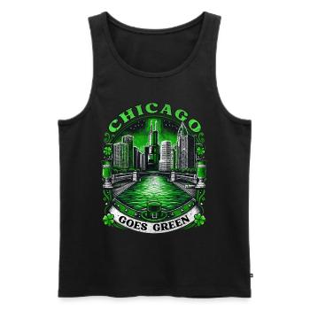 Chicago Goes Green - Men's Premium Organic Tank Top - black - Front - Michal (187cm)