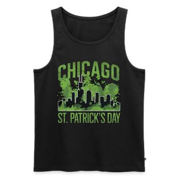 Chicago St Patrick's Day - Men's Premium Organic Tank Top - black - Front - Michal (187cm)