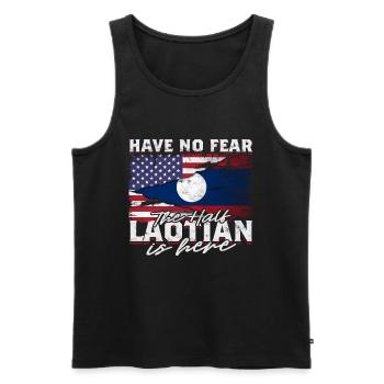 Laos Have No Feat The Half Loatian Is Here - Männer Premium Bio Tank Top - Schwarz - Vorne - Michal (187cm)