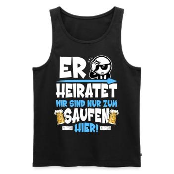 Poltern Männer T-Shirt Polterabend Männer Polterer - Männer Premium Bio Tank Top - Schwarz - Vorne - Michal (187cm)