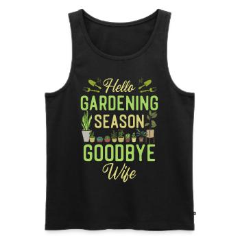 Amoureux des plantes Jardinage Mari Femme - Débardeur bio Premium Homme - noir - Devant - Michal (187cm)