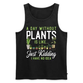 Plant Lover Gardening A Day - Men's Premium Organic Tank Top - black - Front - Michal (187cm)