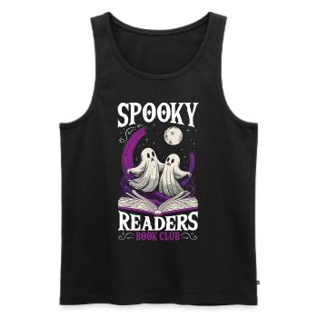 Readers Joy Bibliophiles Spooky Readers Book Club - Men's Premium Organic Tank Top - black - Front - AI Model Male 178 light (178cm)