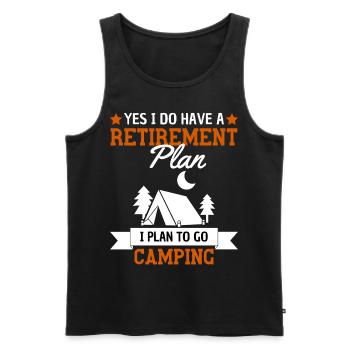 Camping Plan de retraite Retraités Camping - Débardeur bio Premium Homme - noir - Devant - Michal (187cm)