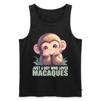 Macaque Macaque - Men's Premium Organic Tank Top - black - Front - AI Model Male 178 light (178cm)