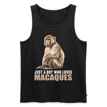 Makaken Makake - Männer Premium Bio Tank Top - Schwarz - Vorne - Michal (187cm)