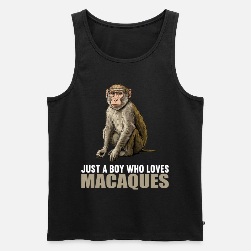 Makaken Makake - Männer Premium Bio Tank Top - Schwarz