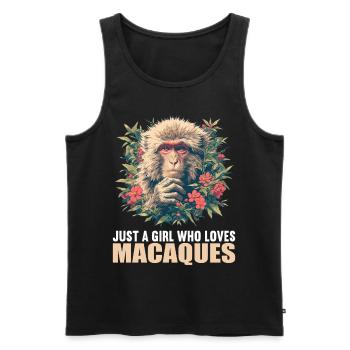 Makaken Makake - Männer Premium Bio Tank Top - Schwarz - Vorne - Michal (187cm)