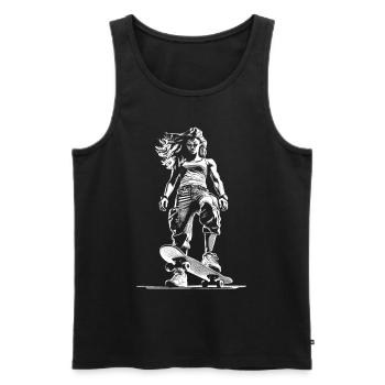 Chemise skateuse-fille résistante – Prête pour la rue - Débardeur bio Premium Homme - noir - Devant - Michal (187cm)