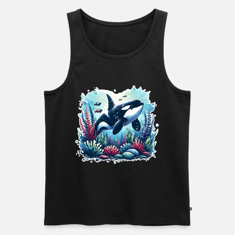 Orca Schwertwal - Männer Premium Bio Tank Top - Schwarz