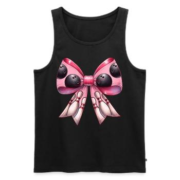 Coquette Bowlingkugel Pins Muster Bowler Rosa - Männer Premium Bio Tank Top - Schwarz - Vorne - AI Model Male 178 light (178cm)