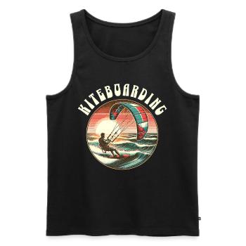 Kitesurfen Kitesurfer Kiteboard - Männer Premium Bio Tank Top - Schwarz - Vorne - AI Model Male 178 light (178cm)