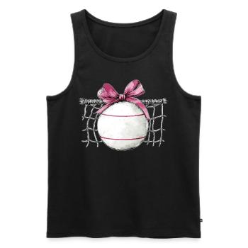 Coquette noeud Fistball Net Fête des Mères Ruban Rose - Débardeur bio Premium Homme - noir - Devant - Michal (187cm)