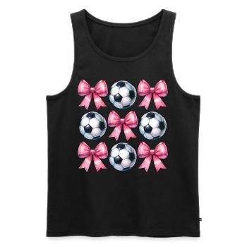 Coquette Bow Footballeur Fête des Mères Rose - Débardeur bio Premium Homme - noir - Devant - Michal (187cm)