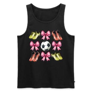 Coquette Bow Footballeur Fête des Mères Rose - Débardeur bio Premium Homme - noir - Devant - Michal (187cm)