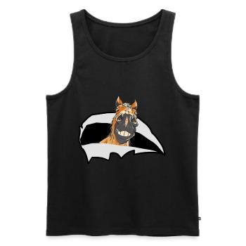 witzig Pferd Pferde Pony Reiterin - Männer Premium Bio Tank Top - Schwarz - Vorne - AI Model Male 178 light (178cm)
