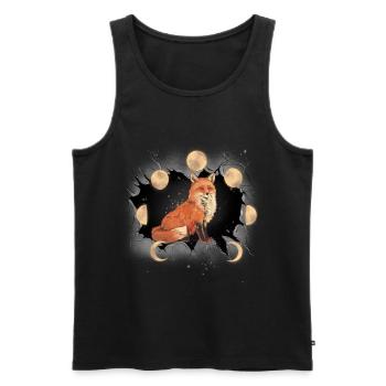 Fox Foxes Mystical Moon Fairy Tale Kids - Men's Premium Organic Tank Top - black - Front - AI Model Male 178 light (178cm)