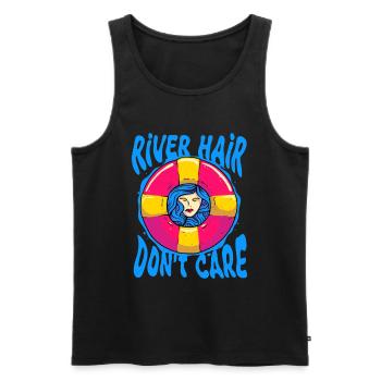 River Tubing Inner Tubing River Hair Dont Care - Männer Premium Bio Tank Top - Schwarz - Vorne - AI Model Male 178 light (178cm)