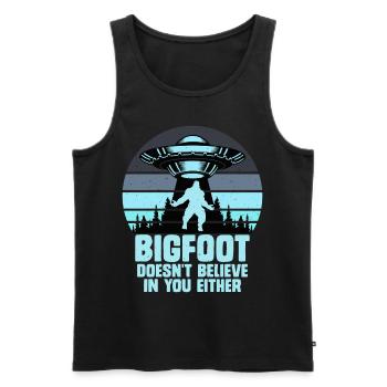 UFO Bigfoot Yeti Sasquatch - Men's Premium Organic Tank Top - black - Front - AI Model Male 178 light (178cm)