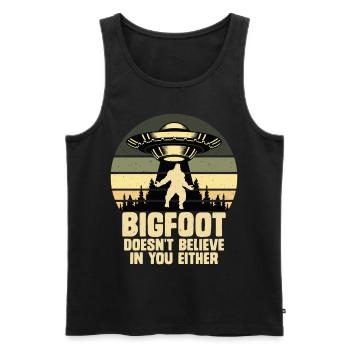 UFO Bigfoot Yeti Sasquatch - Men's Premium Organic Tank Top - black - Front - AI Model Male 178 light (178cm)