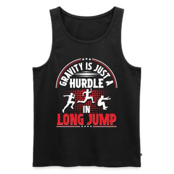 Weitsprung Gravity Is Just A Hurdle In Long Jump - Men's Premium Organic Tank Top - black - Front - Michal (187cm)