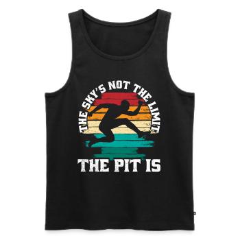 Long Jump Sky's Not The Limit The Pit Is - Men's Premium Organic Tank Top - black - Front - Michal (187cm)