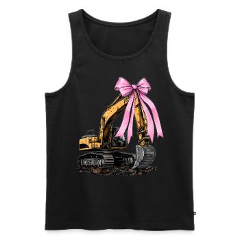 Coquette Bow Excavatrice Opérateur Construction HEO - Débardeur bio Premium Homme - noir - Devant - Michal (187cm)