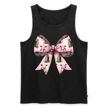 Coquette Bow Cow Farmer Milk Dairy Farmer - Men's Premium Organic Tank Top - black - Front - AI Model Male 178 light (178cm)
