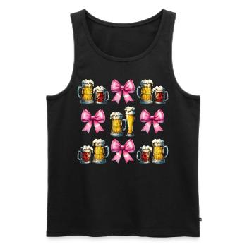 Bière artisanale Coquette Bow Brasserie de la fête des mères - Débardeur bio Premium Homme - noir - Devant - Michal (187cm)