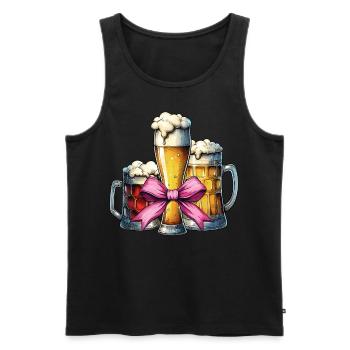 Bière artisanale Coquette Bow Brasserie de la fête des mères - Débardeur bio Premium Homme - noir - Devant - Michal (187cm)