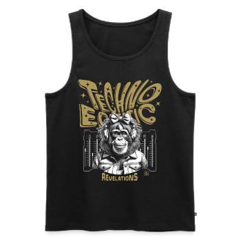 Techno monkey girl: club vibes on your shirt - Men's Premium Organic Tank Top - black - Front - AI Model Male 178 light (178cm)