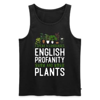 Amateur de plantes Jardinage Je parle 4 - Débardeur bio Premium Homme - noir - Devant - Michal (187cm)