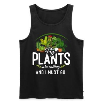 Plant Lover Gardening My Plants - Männer Premium Bio Tank Top - Schwarz - Vorne - Michal (187cm)