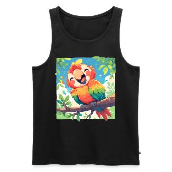 Macaw's Era - Men's Premium Organic Tank Top - black - Front - AI Model Male 178 light (178cm)