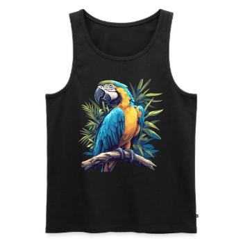 Macaw's Era - Men's Premium Organic Tank Top - black - Front - AI Model Male 178 light (178cm)