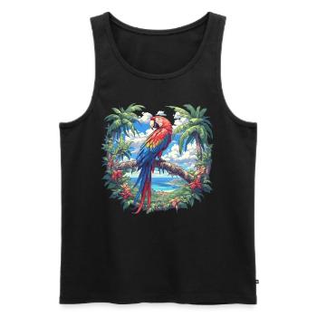 Macaw's Era - Men's Premium Organic Tank Top - black - Front - AI Model Male 178 light (178cm)