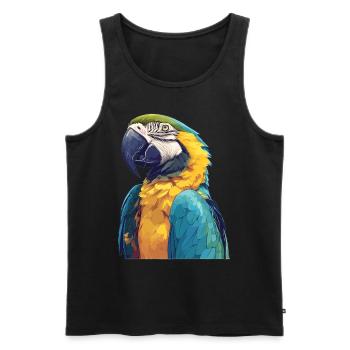 Macaw's Era - Men's Premium Organic Tank Top - black - Front - AI Model Male 178 light (178cm)