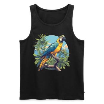 Macaw's Era - Men's Premium Organic Tank Top - black - Front - AI Model Male 178 light (178cm)