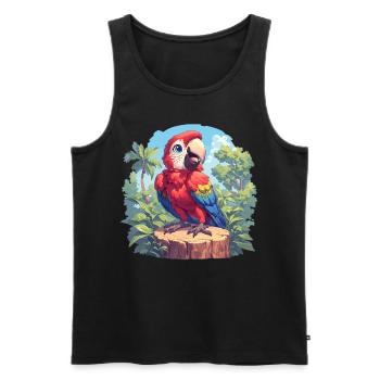 Macaw's Era - Men's Premium Organic Tank Top - black - Front - AI Model Male 178 light (178cm)