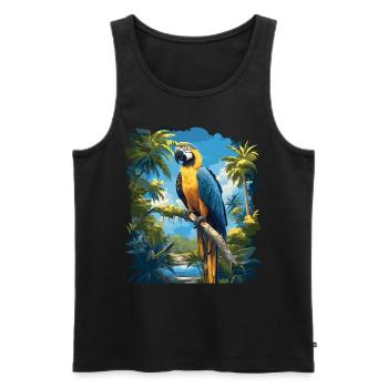 Macaw's Era - Men's Premium Organic Tank Top - black - Front - AI Model Male 178 light (178cm)
