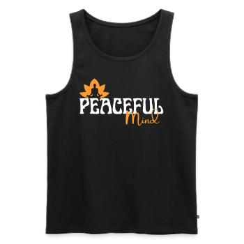 paisible Bouddha Méditation Yoga Pleine conscience - Débardeur bio Premium Homme - noir - Devant - Michal (187cm)