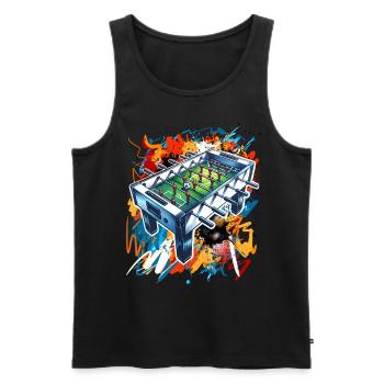 Tischkicker Tischfußball - Männer Premium Bio Tank Top - Schwarz - Vorne - AI Model Male 178 light (178cm)