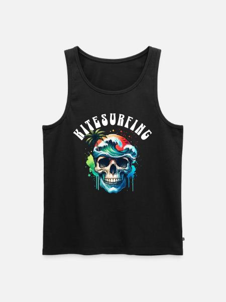 Kitesurf Kitesurfer Kiteboard - Débardeur bio Premium Homme - noir