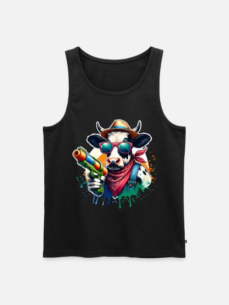 Kuh Wasserpistole - Männer Premium Bio Tank Top - Schwarz