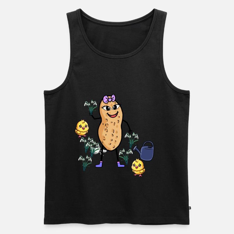 Peanut Spring Easter Chick Snowdrop - Men's Premium Organic Tank Top - black