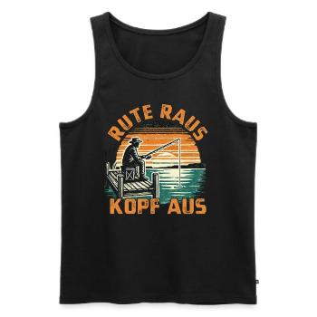 Angeln Angler Fischer Fischen Angel Spruch - Männer Premium Bio Tank Top - Schwarz - Vorne - Michal (187cm)
